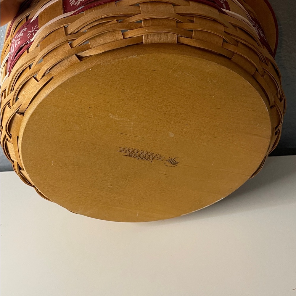 Longaberger 2010 Holiday Hostess Large Falling Snow Basket Divided & protector - Picture 8 of 11